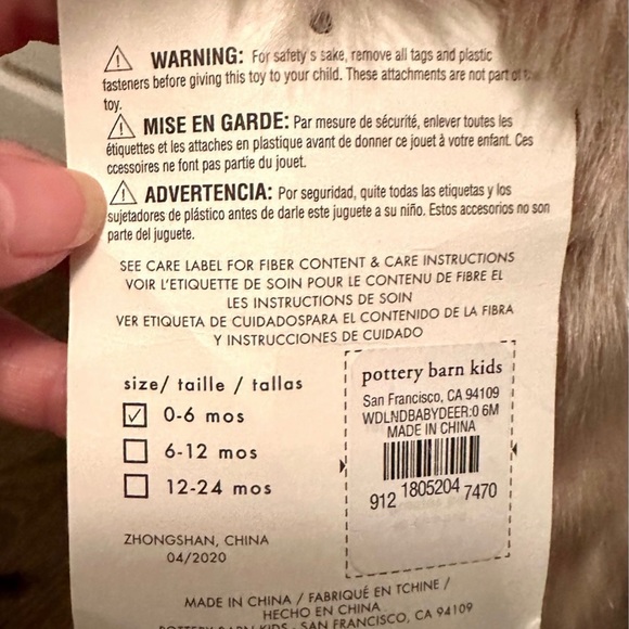 NEW Pottery Barn Woodland Baby Fawn Costume, 0-6 mths - Picture 7 of 7